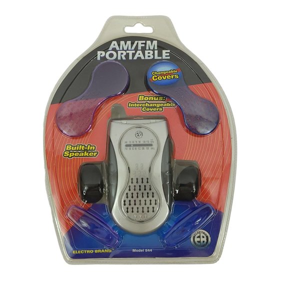 Electro Brand AM FM Portable Radio Model 844 Speaker Headphones New Old Stock - Picture 1 of 11